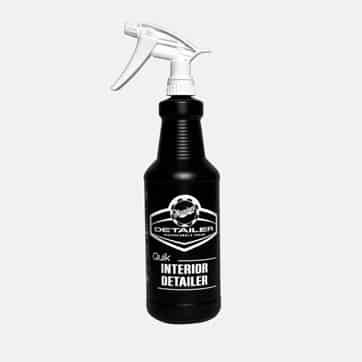 black bottle of cleaning solution