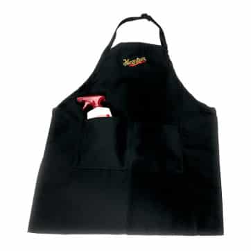 black apron with bottle in pocket