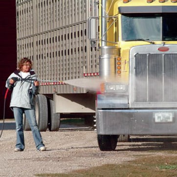 Woman Washing Semi with Dyna-Brite X2